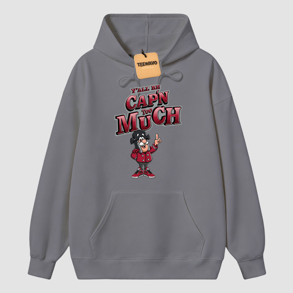 CAP'N MUCH! Hoodie To Match AJ 4 Toro Bravo Fire Red Black