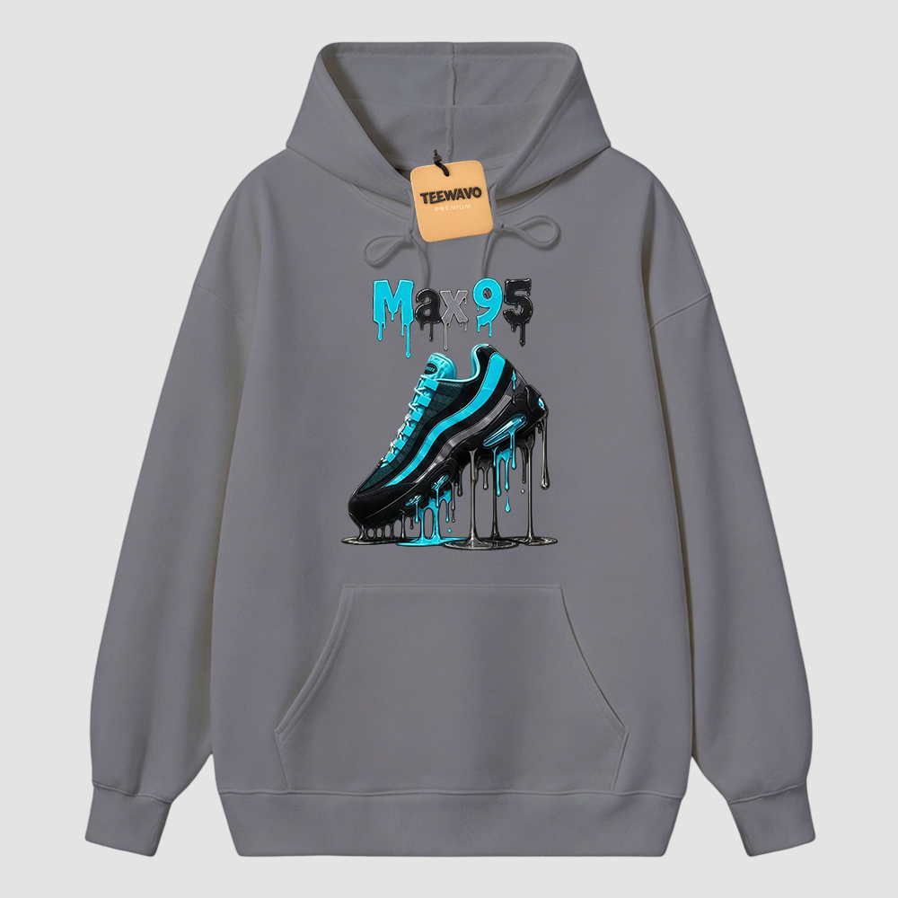 Max 95 Drip Graphic Tee – Aqua Black Sneaker Match Hoodie