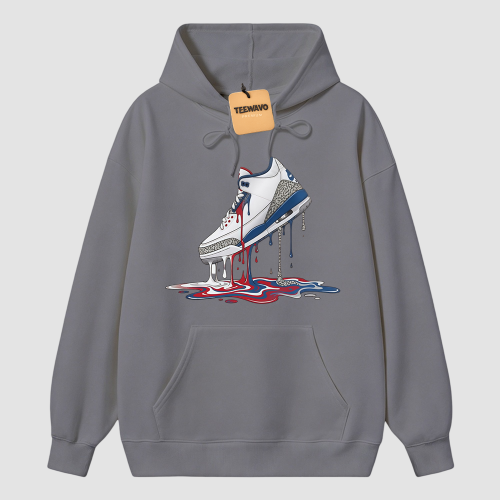 Dripping Shoe Hoodie to Match AJ 3 True Blue