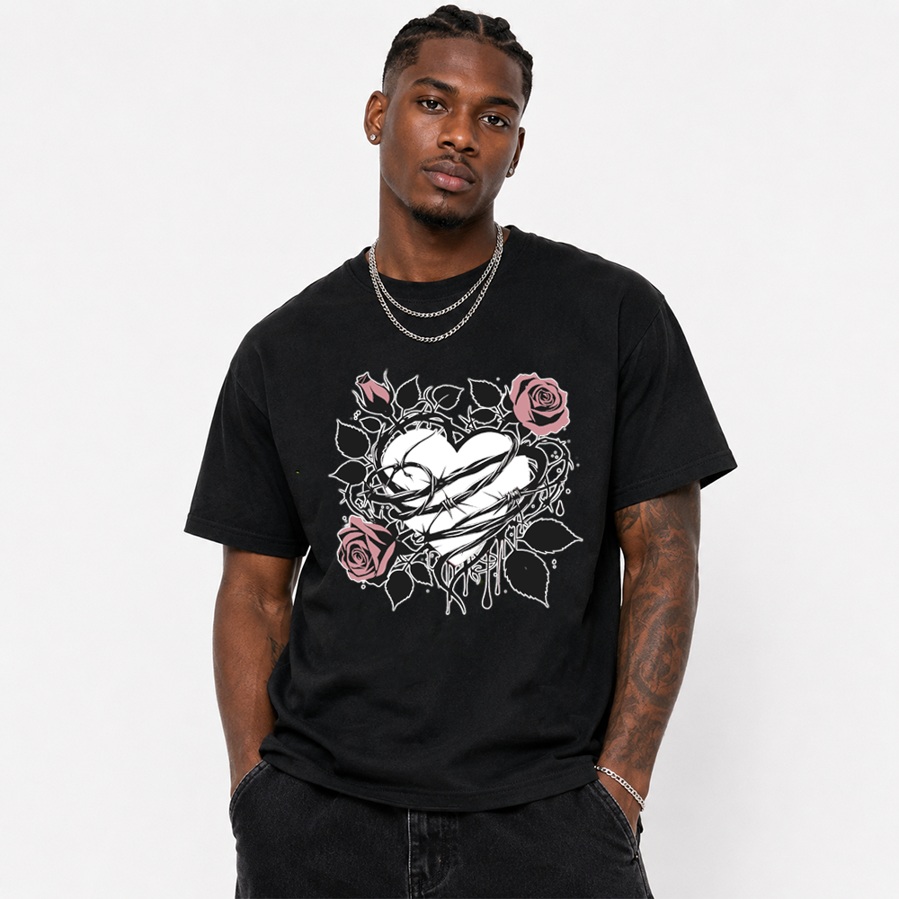 Neon Roses And Barbed Wire Heart Air Max 95 Matching Tee
