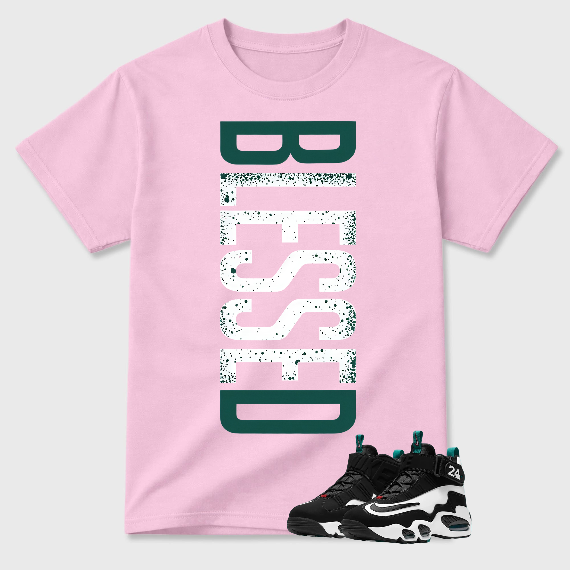 BLESSED!  Shirt To Match Griffey Max 1 White and Fresh Water
