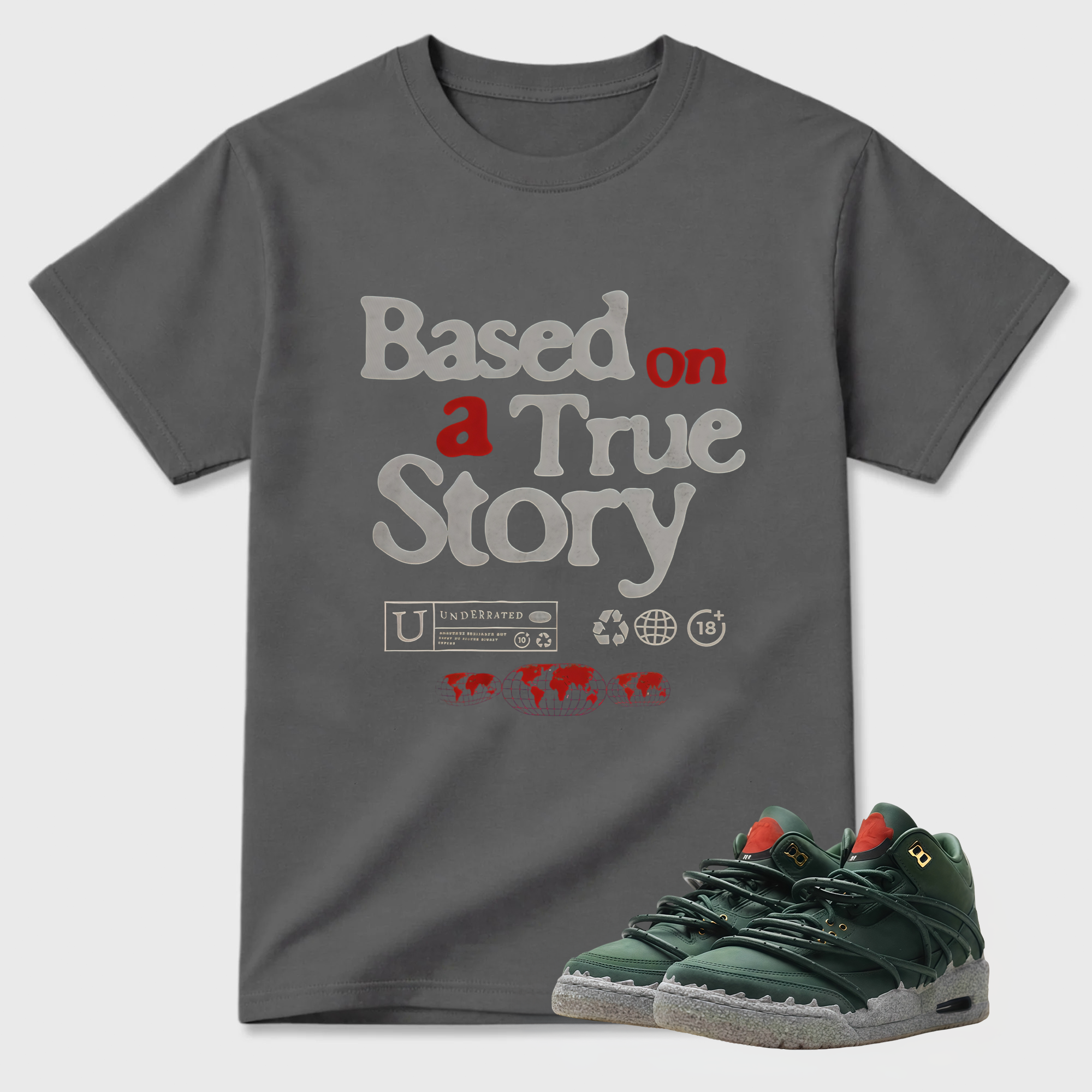 All Cap Sneaker Shirt Green to Match Jordan 3 Concrete Roses