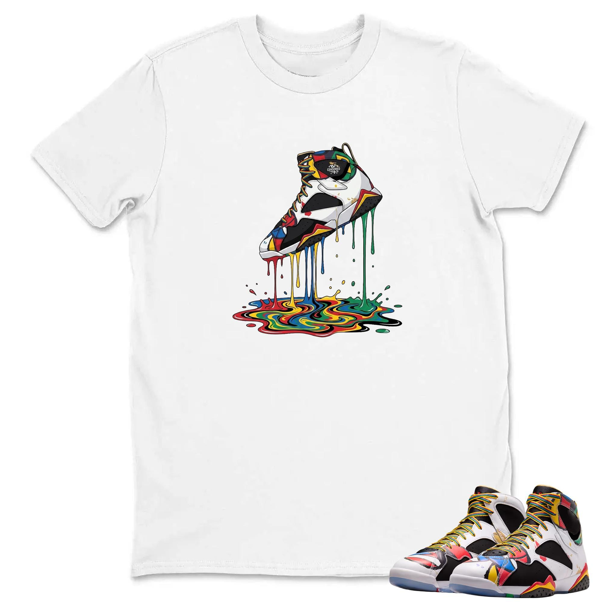 Rainbow Swirl Fluid Footwear Cartoon Print Casual T-Shirt