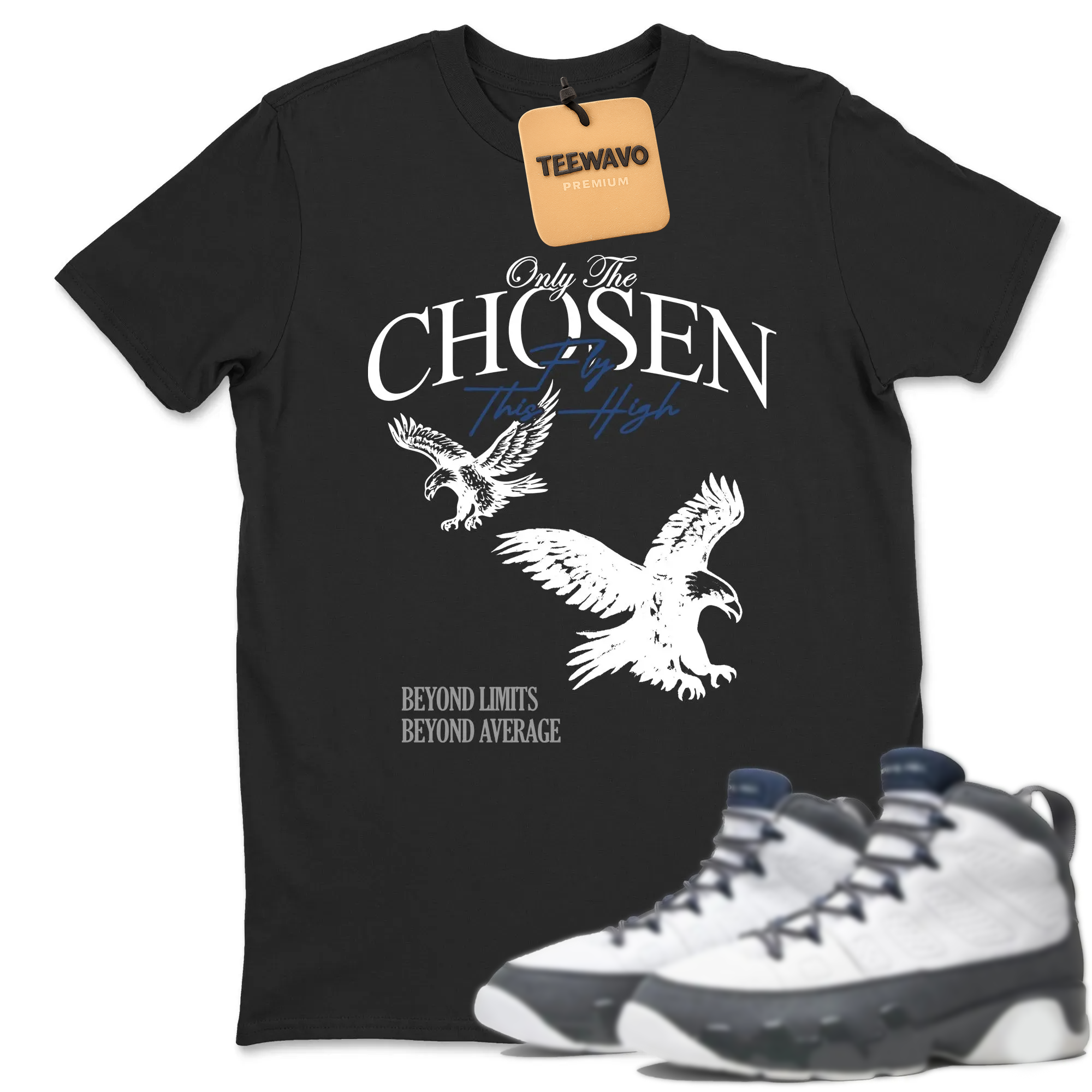 Only The Chosen Fly This High Sneaker Tees - AJD 9 Flint Grey
