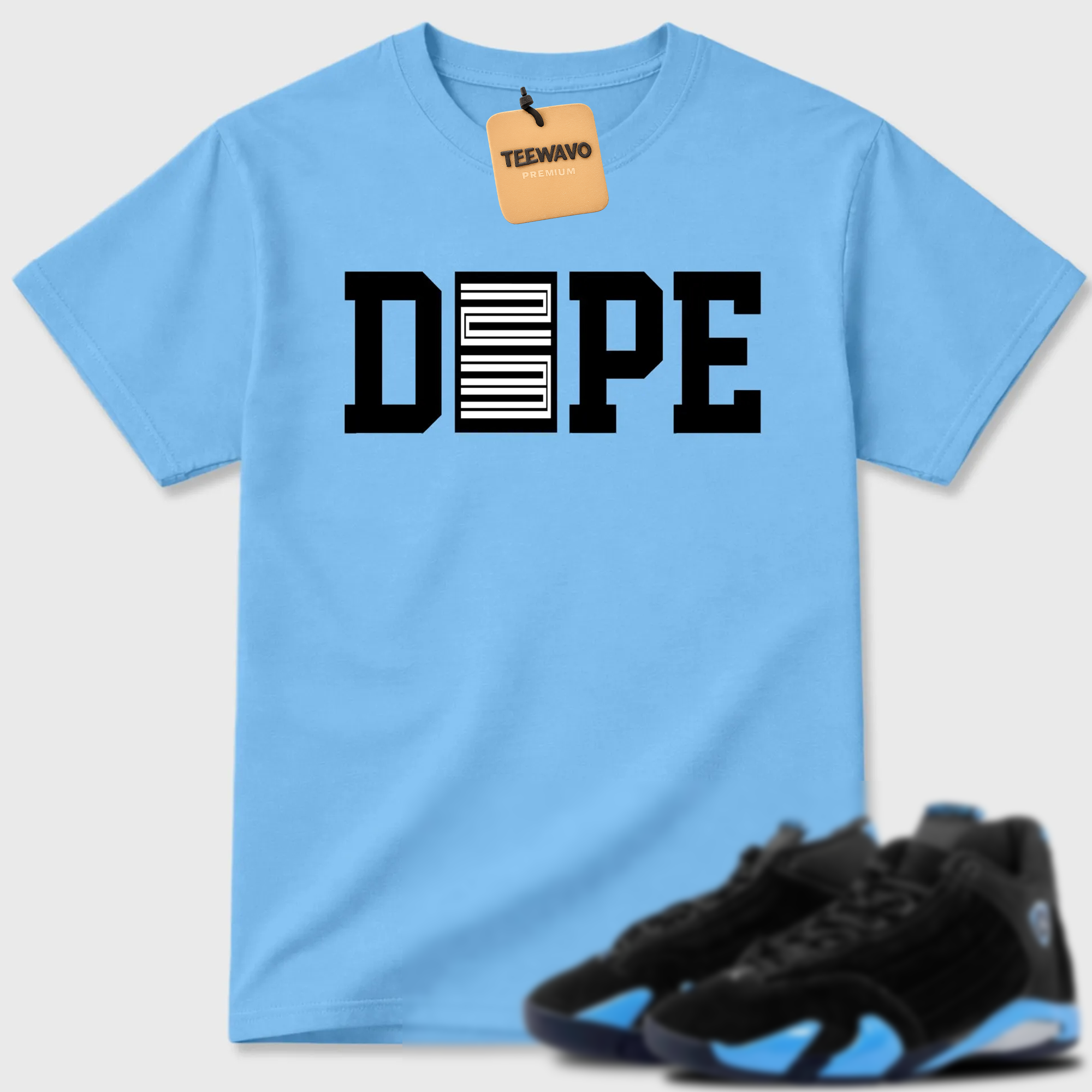 Dope 23  Sneaker Tees - AJD 14 University Blue