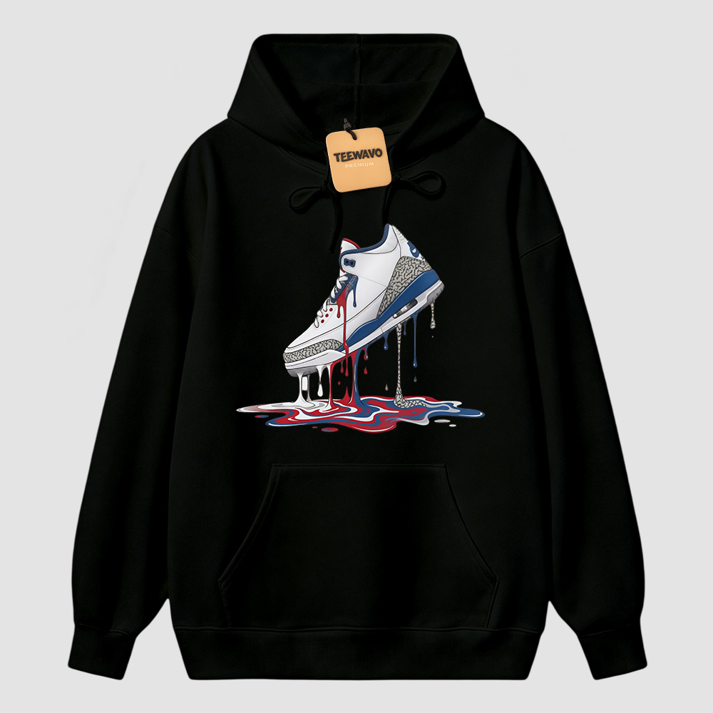 Dripping Shoe Hoodie to Match AJ 3 True Blue