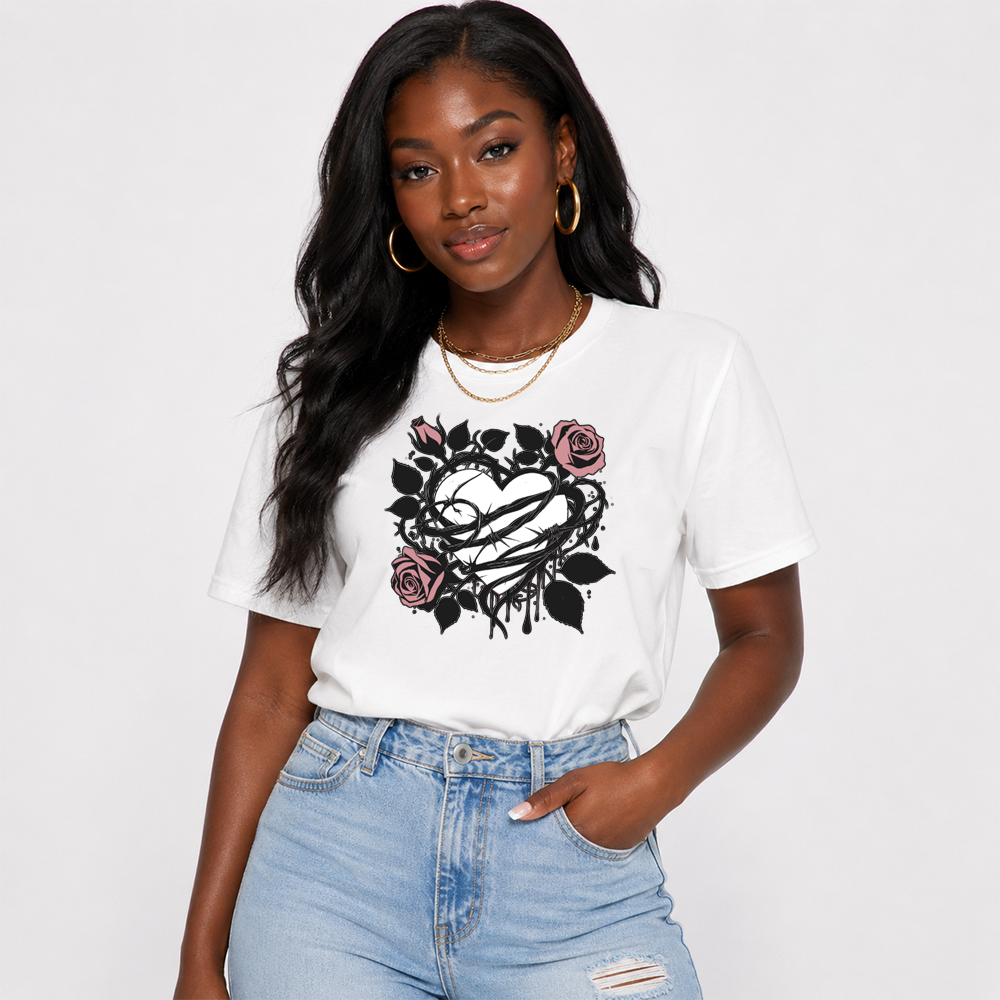 Neon Roses And Barbed Wire Heart Air Max 95 Matching Tee