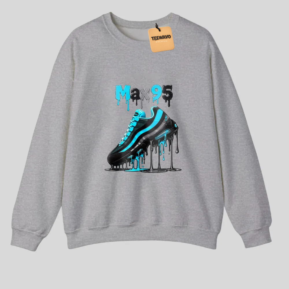 Black With Blue Sneaker Graphic Print tshirt 100% cotton