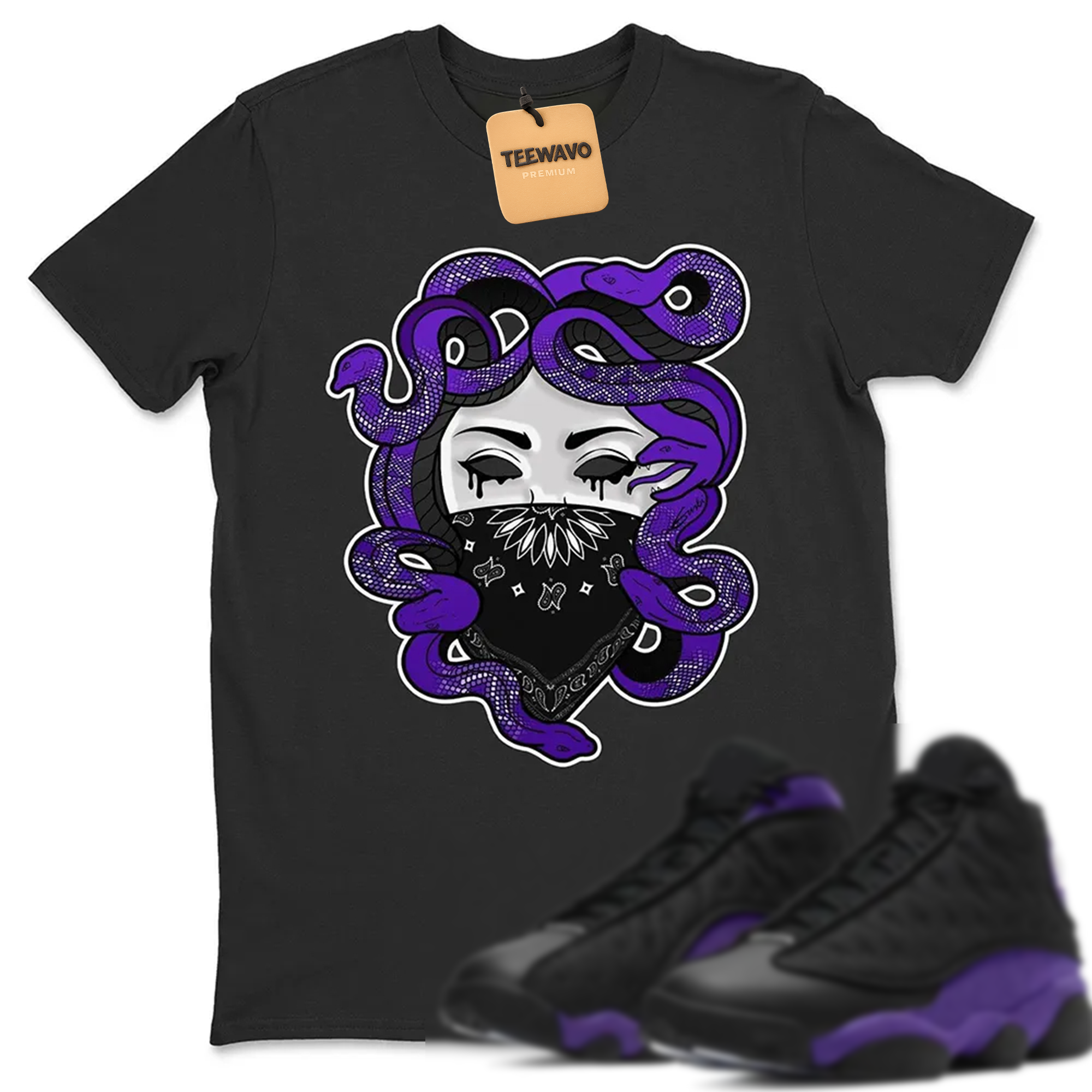 Medusa Unisex Tops - AJD 13 Court Purple