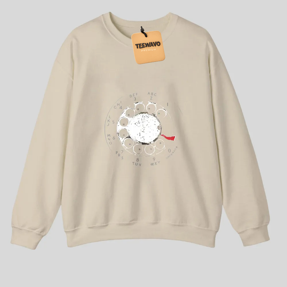 Vintage Rotary Phone Dial Graphic Print Design tshirt 100% cotton