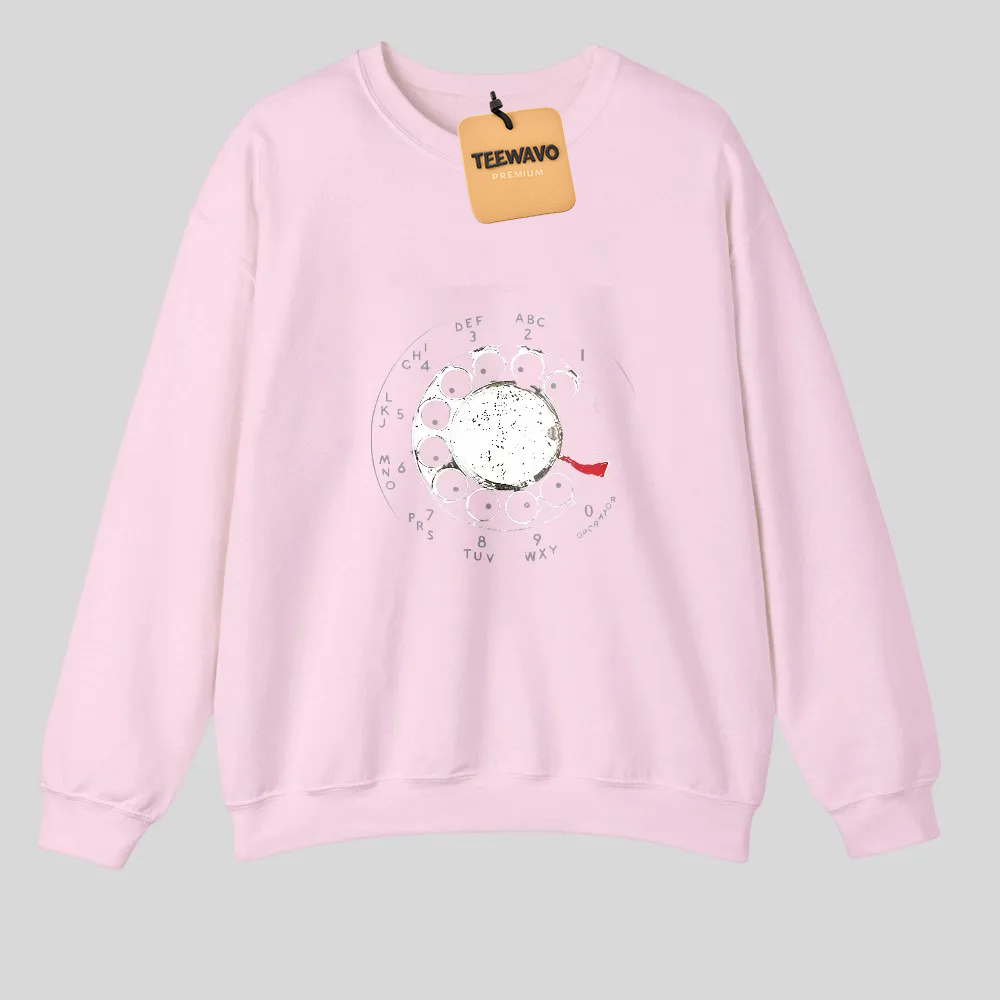 Vintage Rotary Phone Dial Graphic Print Design tshirt 100% cotton