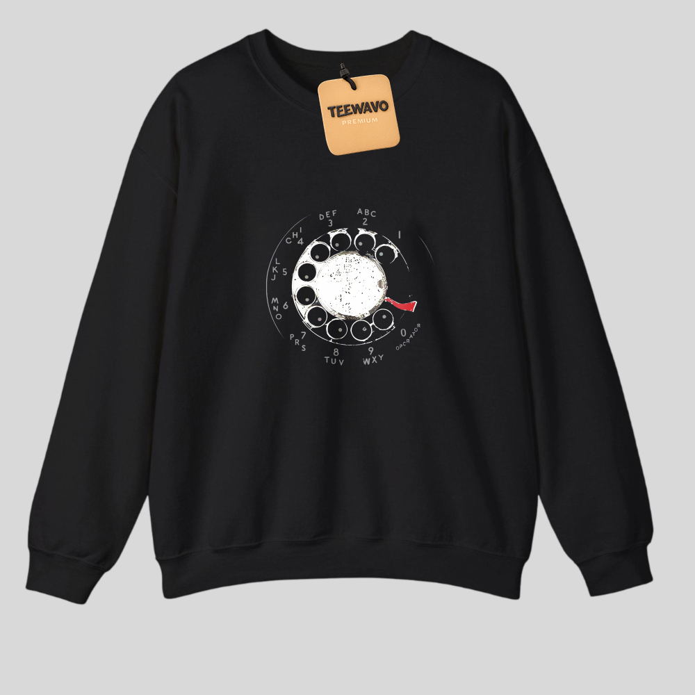 Vintage Rotary Phone Dial Graphic Print Design tshirt 100% cotton