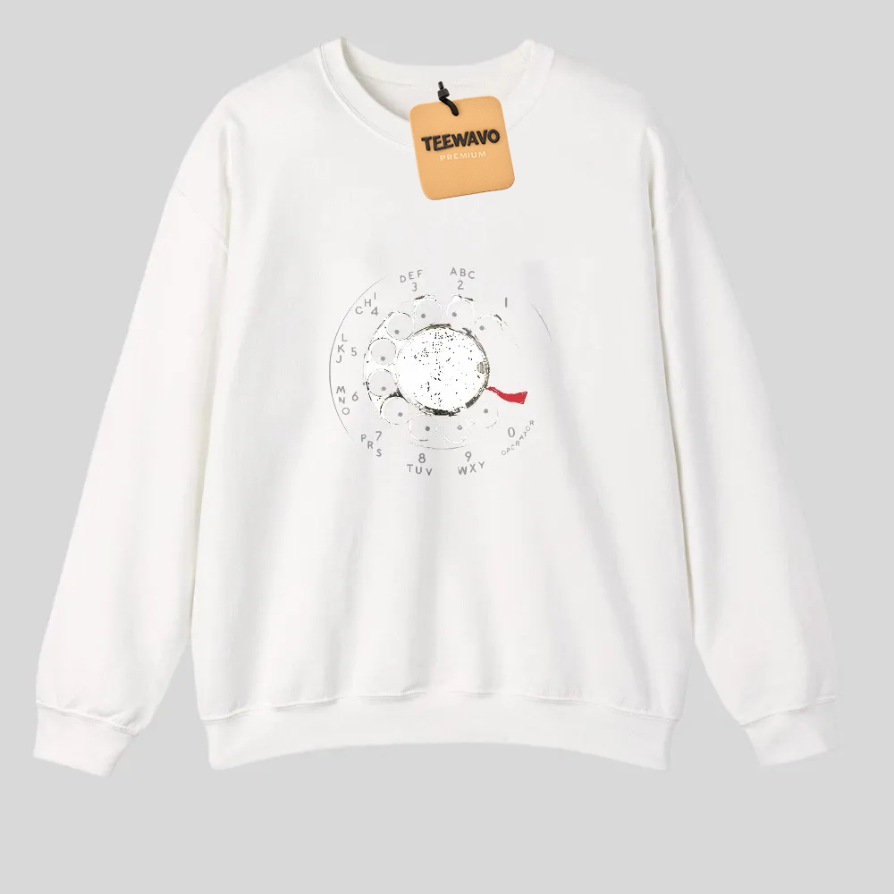 Vintage Rotary Phone Dial Graphic Print Design tshirt 100% cotton