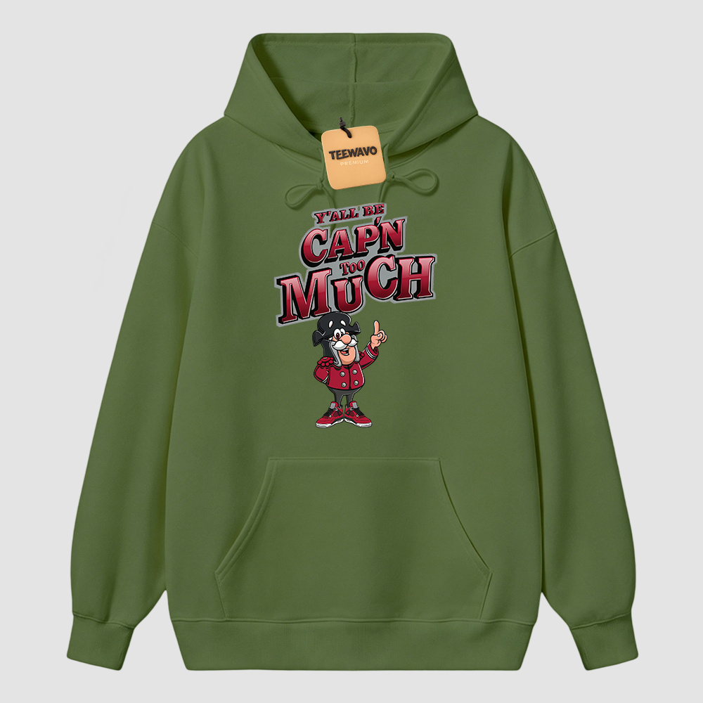 CAP'N MUCH! Hoodie To Match AJ 4 Toro Bravo Fire Red Black
