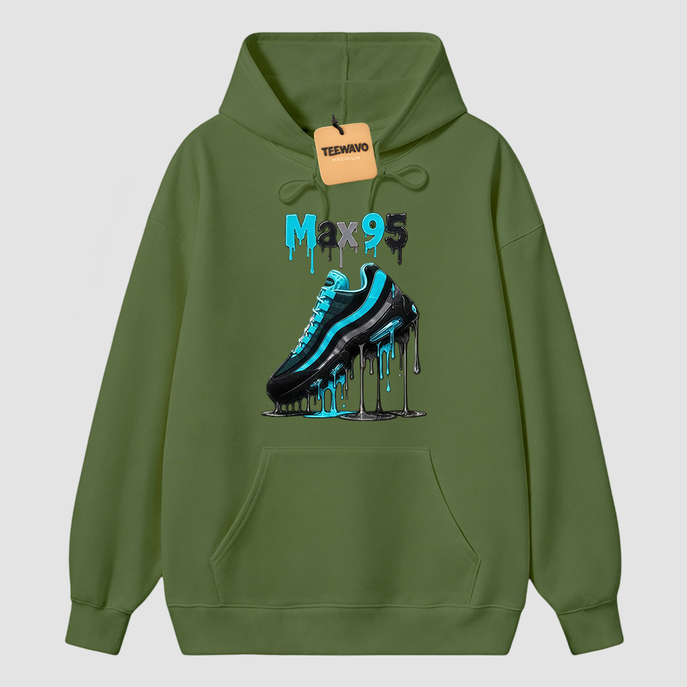 Max 95 Drip Graphic Tee – Aqua Black Sneaker Match Hoodie