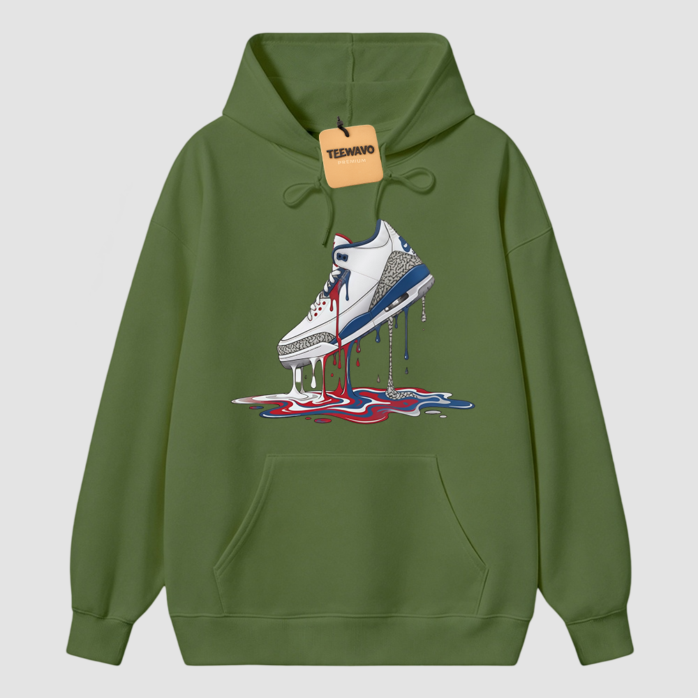 Dripping Shoe Hoodie to Match AJ 3 True Blue