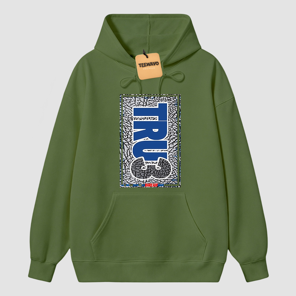 AJ 3 True Blue White Fire Red Cement Grey Match Hoodie.