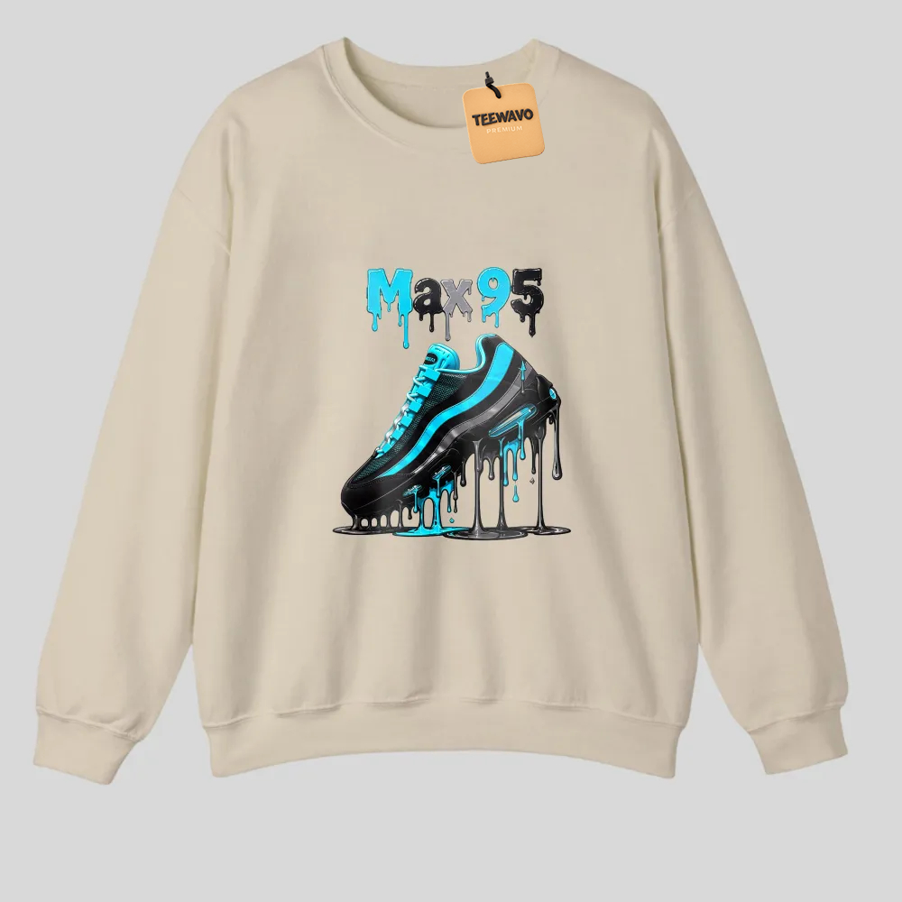 Black With Blue Sneaker Graphic Print tshirt 100% cotton