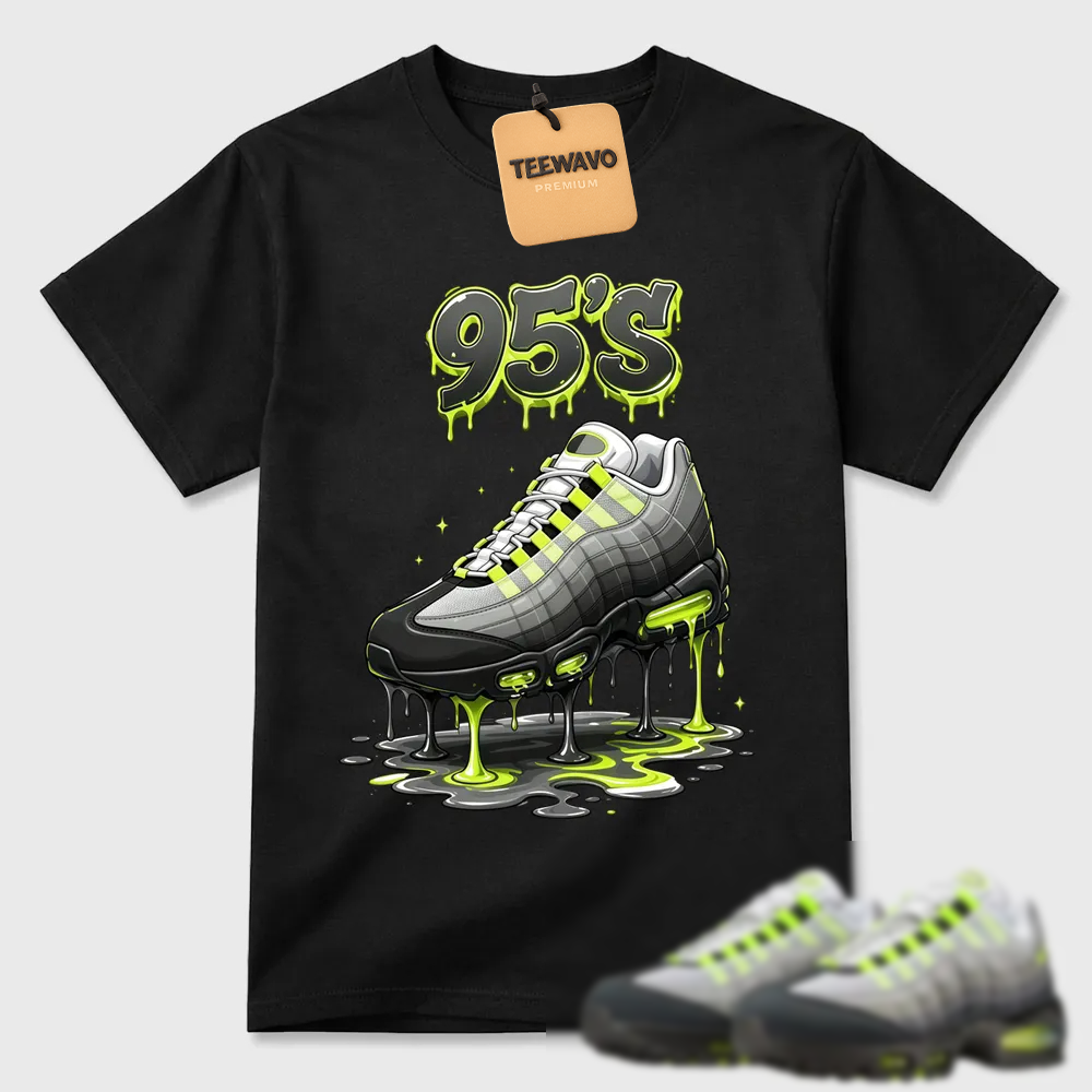 95s Sneaker Drip Graphic Streetwear Cotton T-Shirt