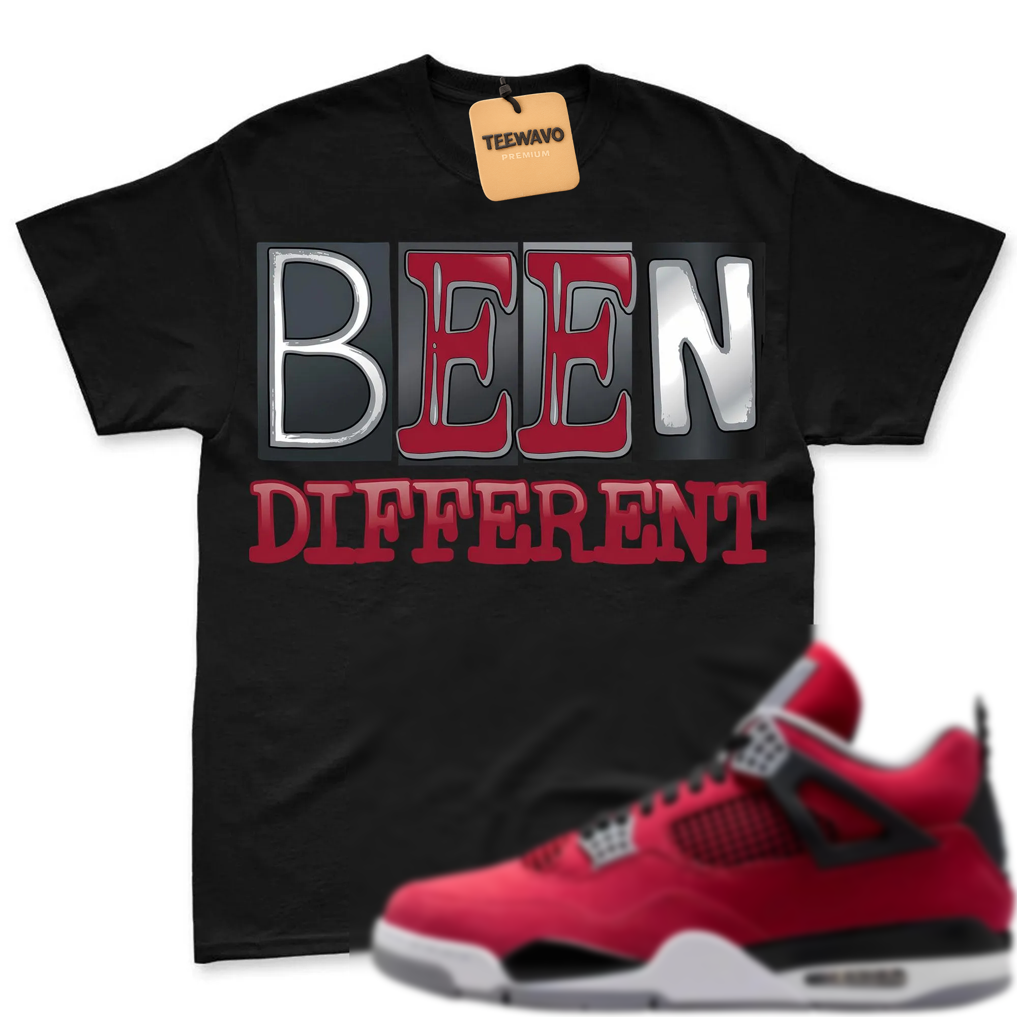 BEEN! Shirt To Match AJ 4 Toro Bravo Fire Red Black