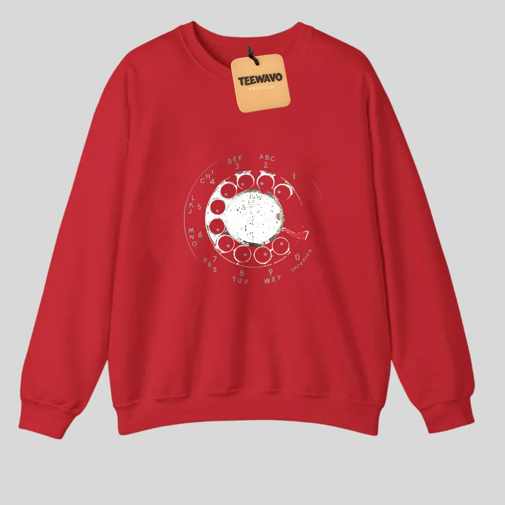Vintage Rotary Phone Dial Graphic Print Design tshirt 100% cotton