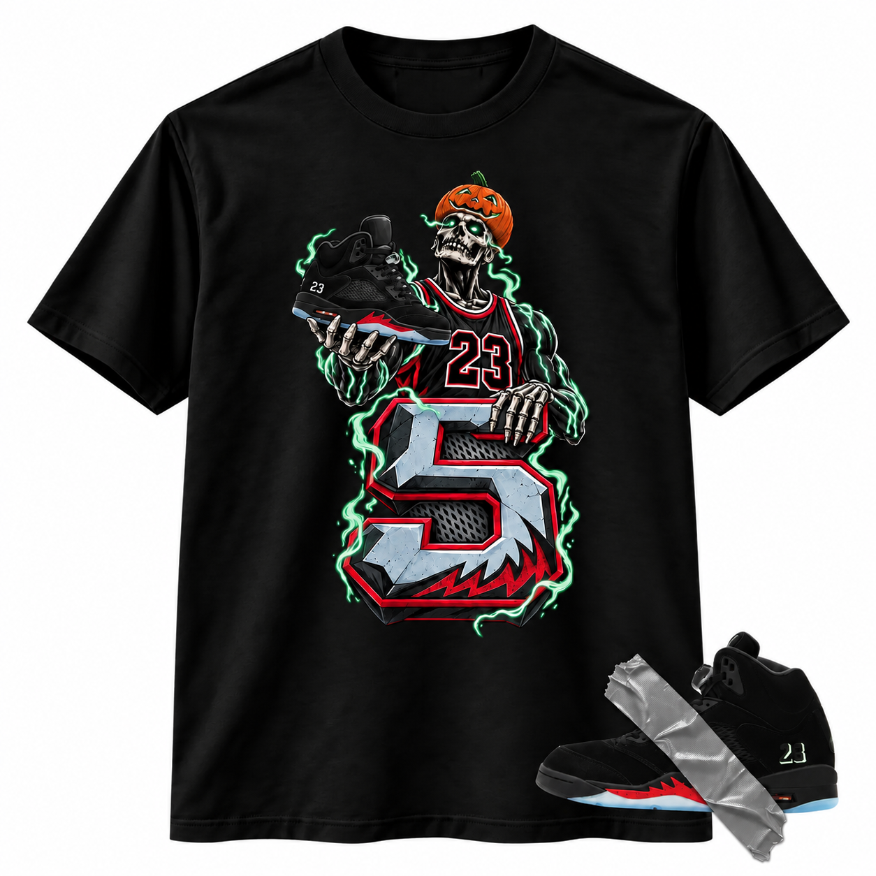 Sneaker Head Shirt To Match A.J 5 Halloween Sneaker