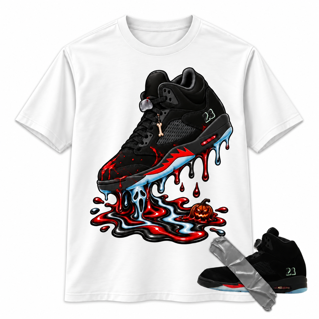 Dripping Shoe 5's Sneaker Shirt Black To Match 5 Halloween 2026 T Shirt