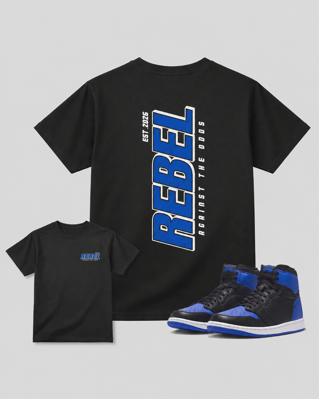Rebel AJ 1 Royal Matching Graphic Tee
