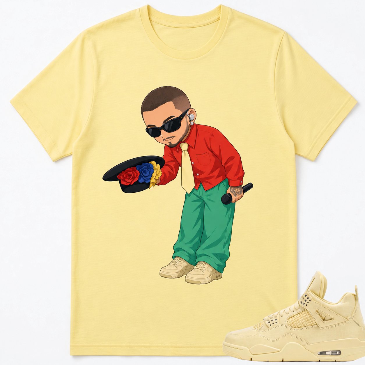 Singer Shirt to Match A.J 4 Retro J Balvin Lemonade