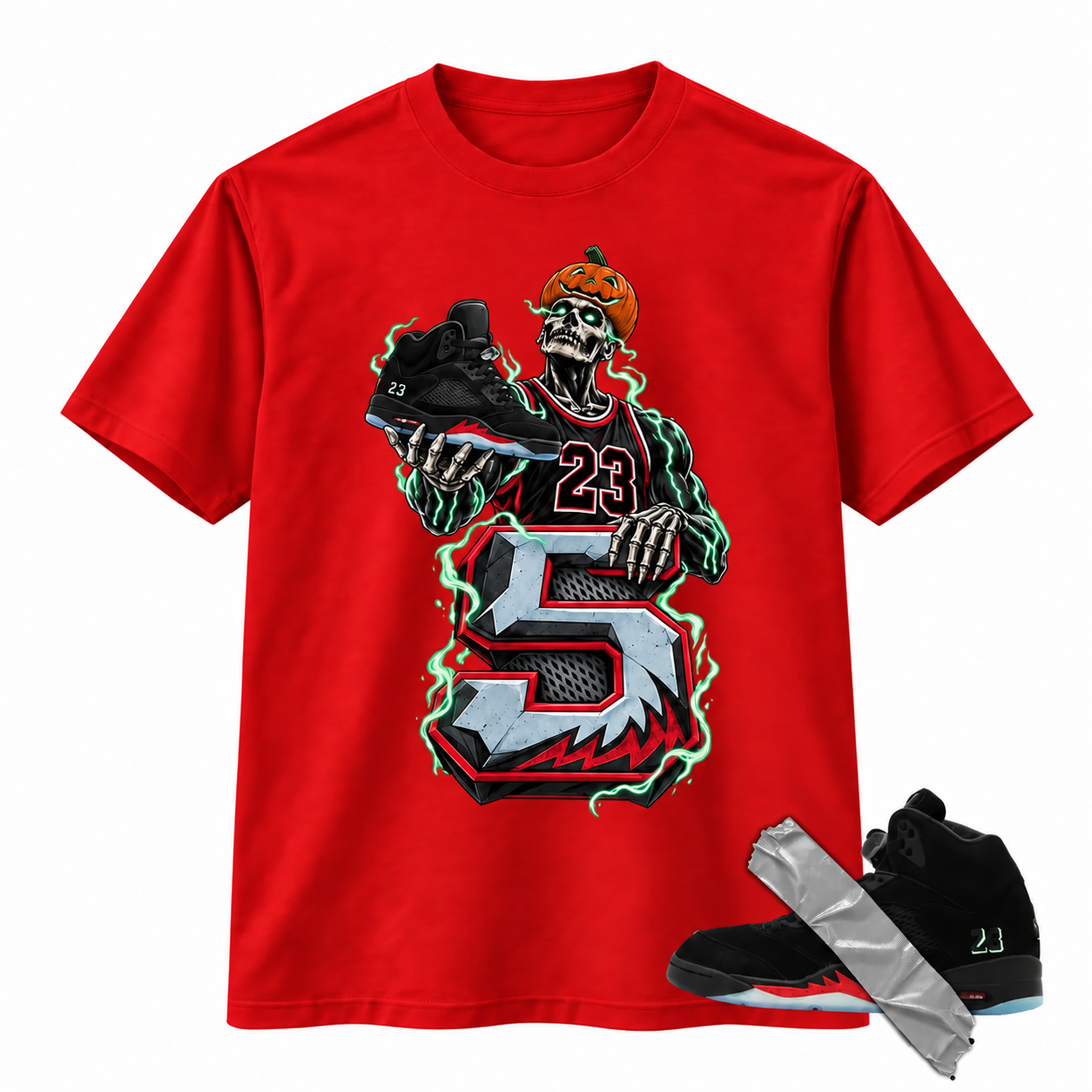 Sneaker Head Shirt To Match A.J 5 Halloween Sneaker