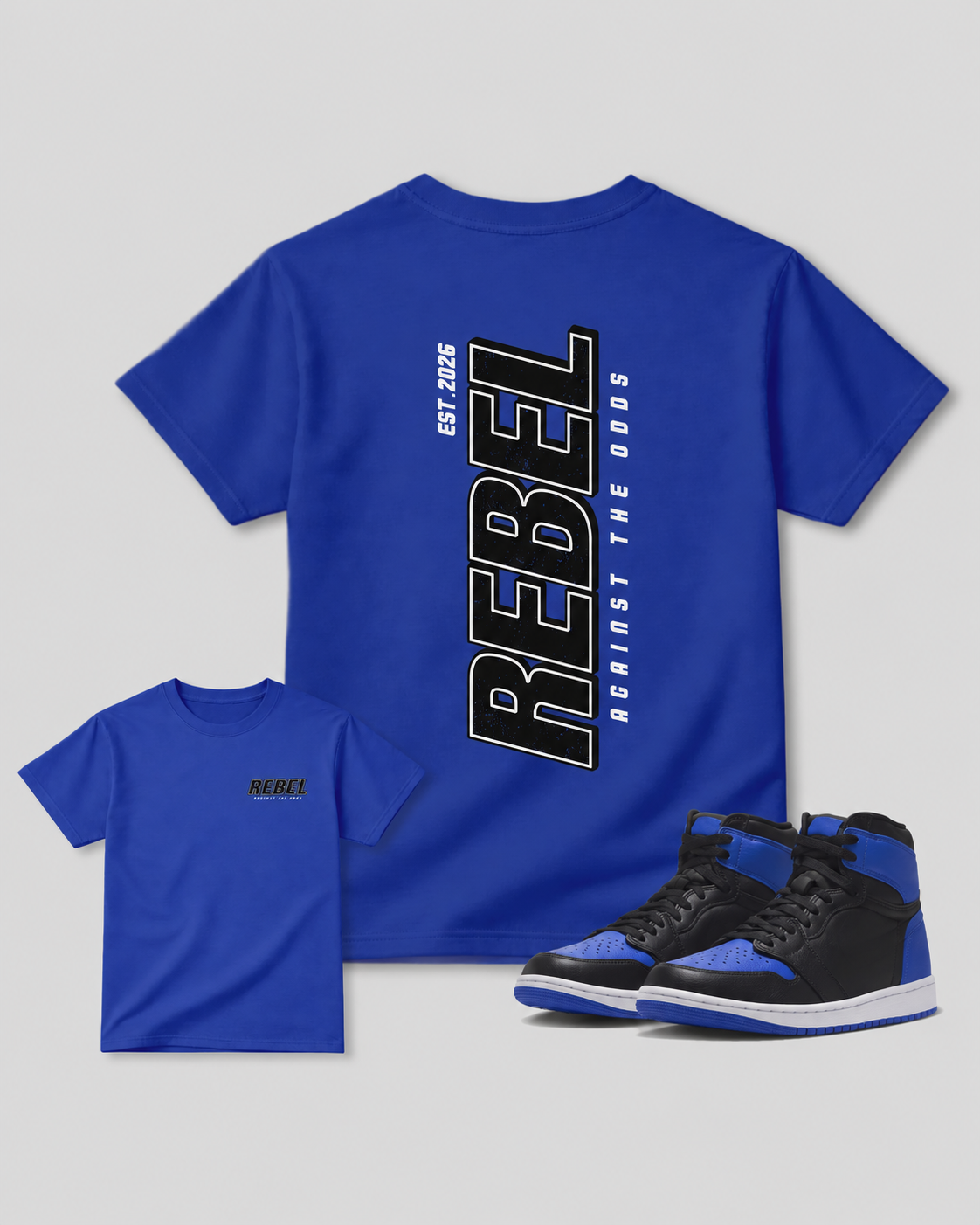 Rebel AJ 1 Royal Matching Graphic Tee