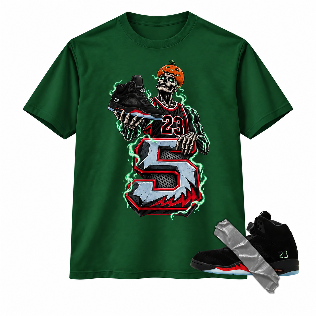Sneaker Head Shirt To Match A.J 5 Halloween Sneaker