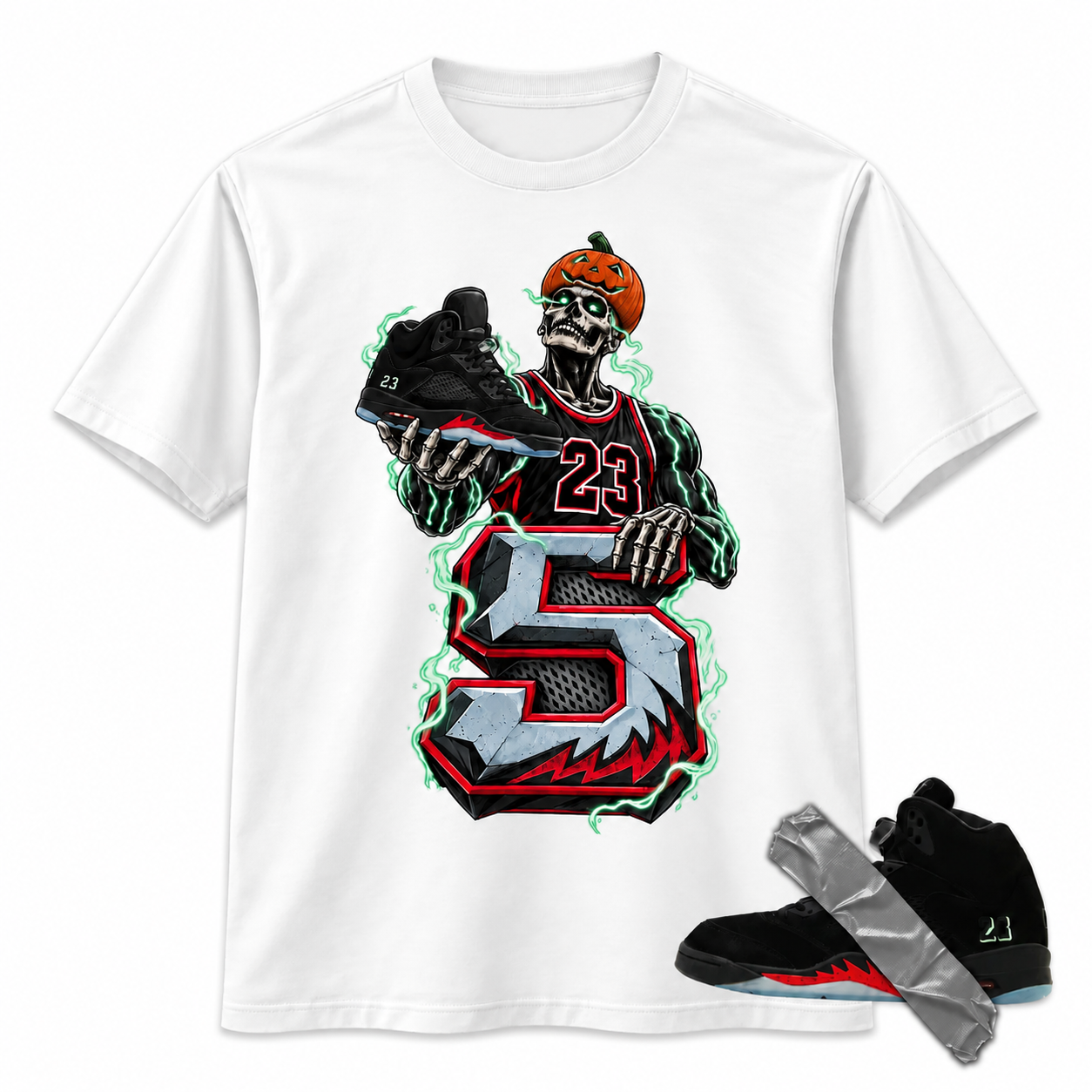 Sneaker Head Shirt To Match A.J 5 Halloween Sneaker