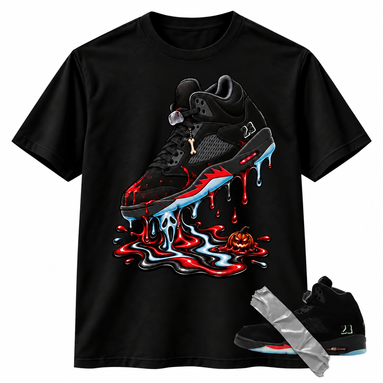 Dripping Shoe 5's Sneaker Shirt Black To Match 5 Halloween 2026 T Shirt