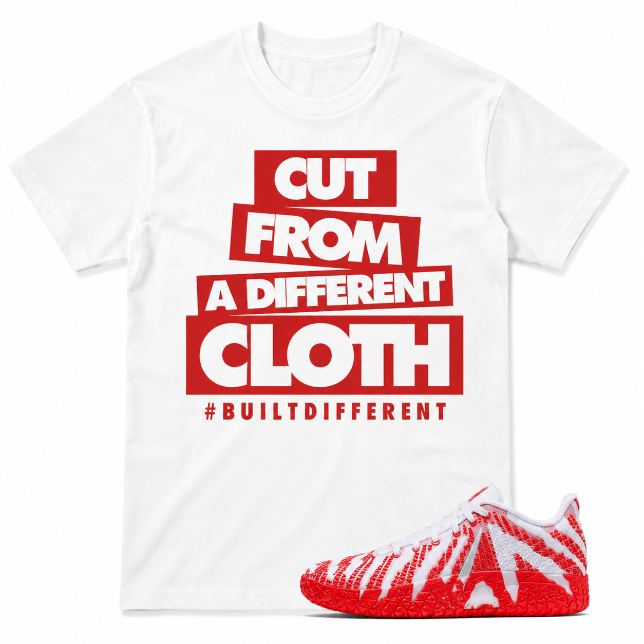 AJ3 Matching Graphic Tee – Ja3 red and white 