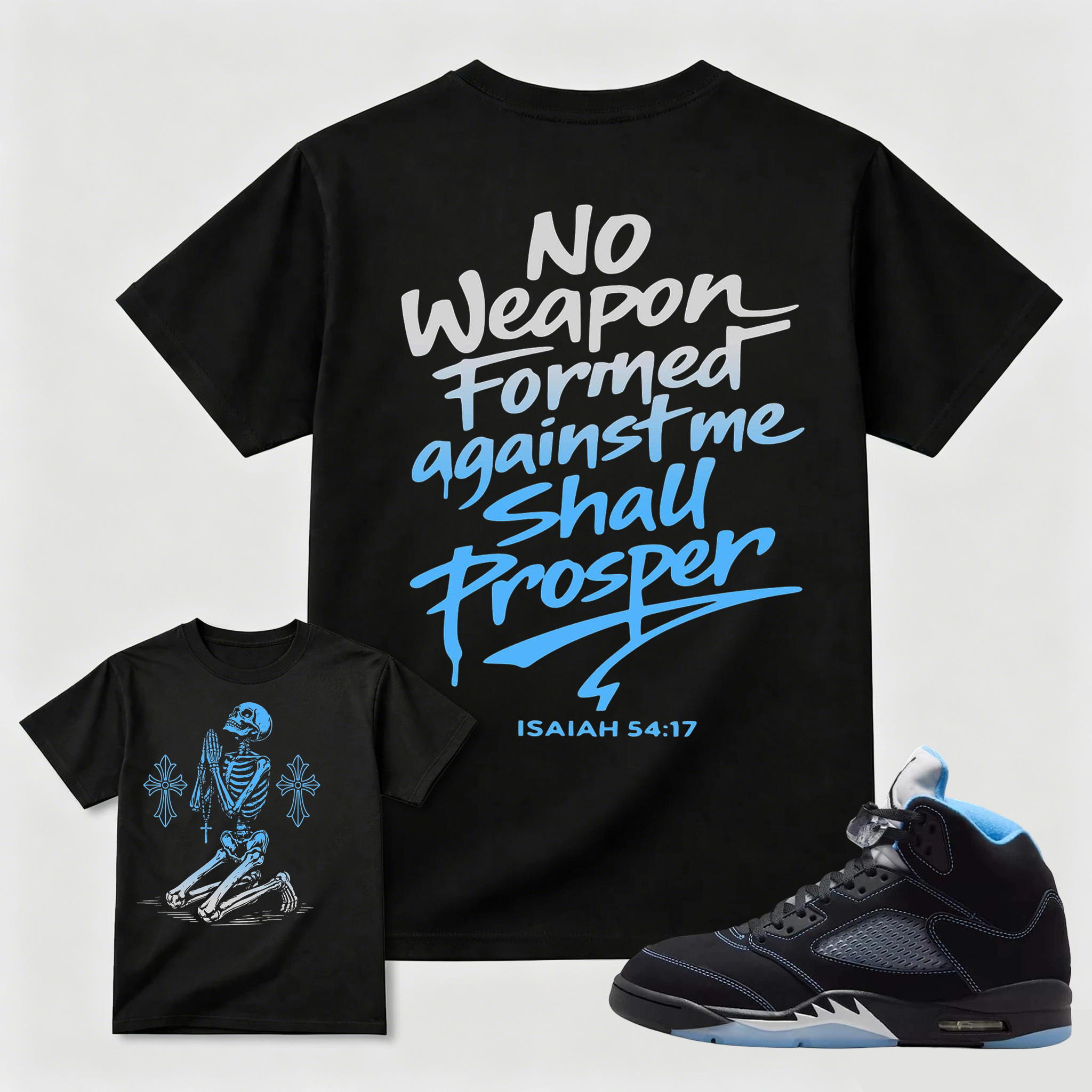 AJ5 Sneaker Match Tees Black 