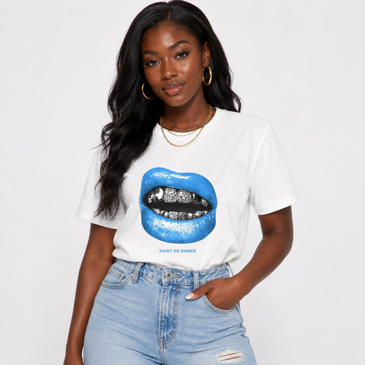 Saint Or Sinner Sneaker Tees - Air Jordan 11 University Blue