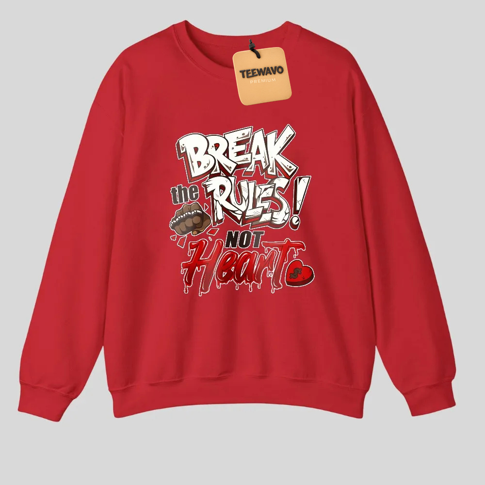 Break The Rules With Heart tshirt 100% cotton