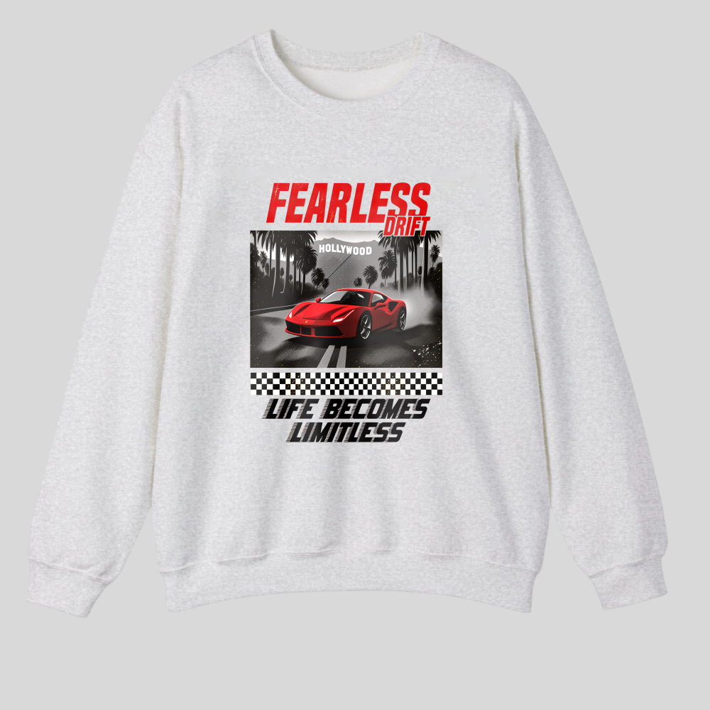 Fearless Drift Red Car Racing Design tshirt 100% cotton