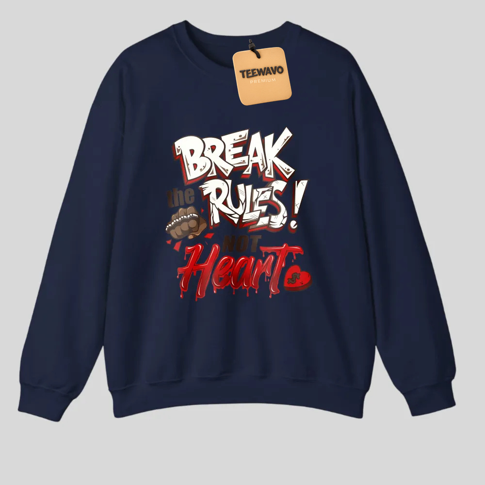 Break The Rules With Heart tshirt 100% cotton