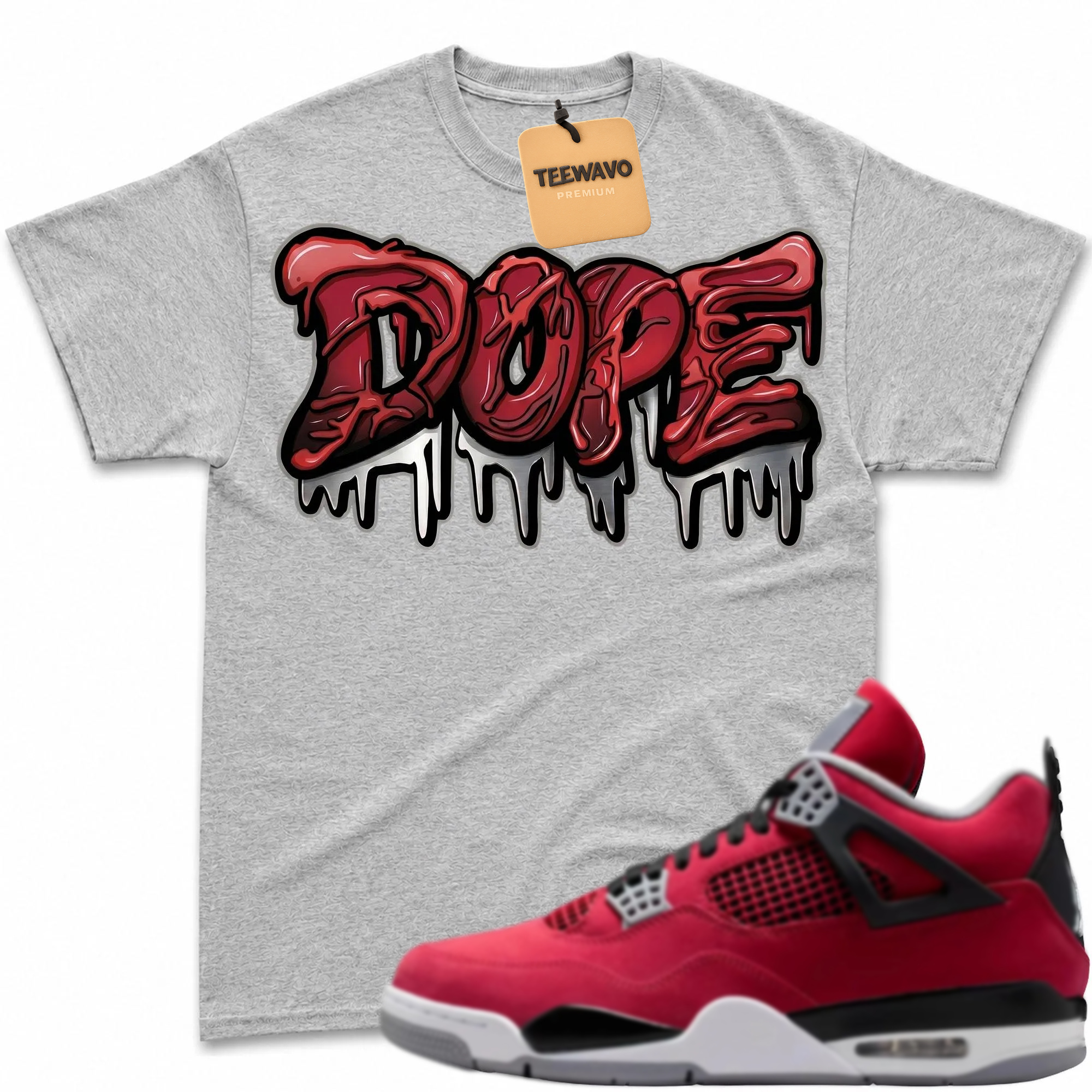 DOPE! Shirt To Match AJD 4 Toro Bravo Fire Red Black