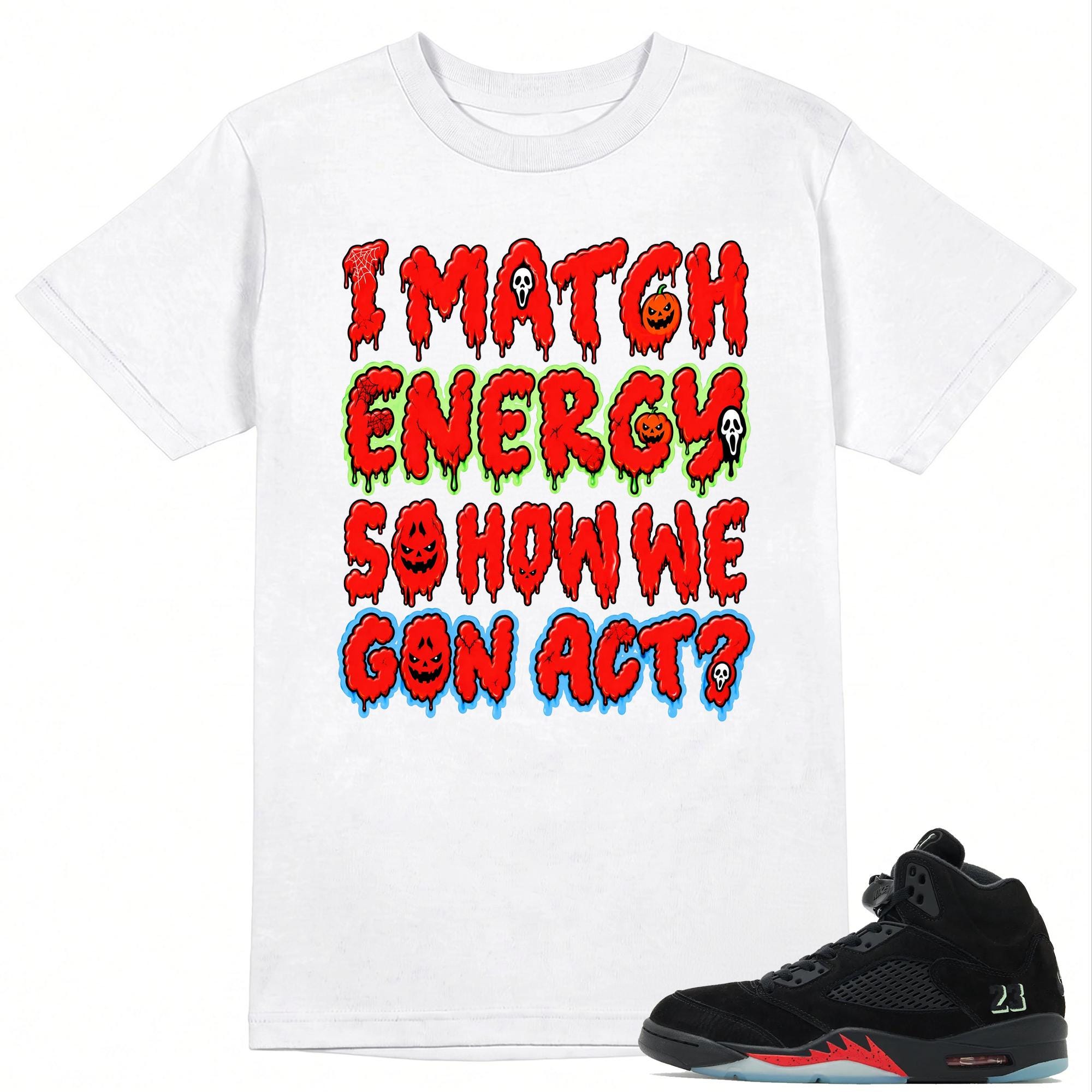 Match Energy Shirt to Match A.J 5 Halloween Sneaker