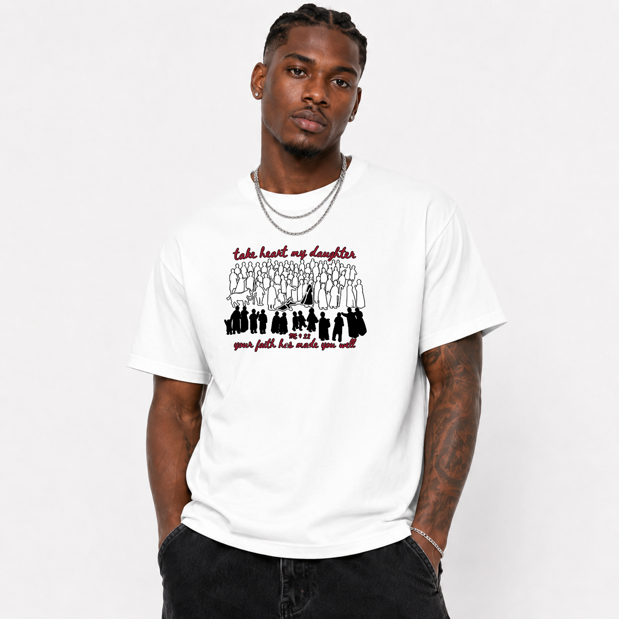 Take Heart My Daughter Religious Air Jordan 4 Statement Tee