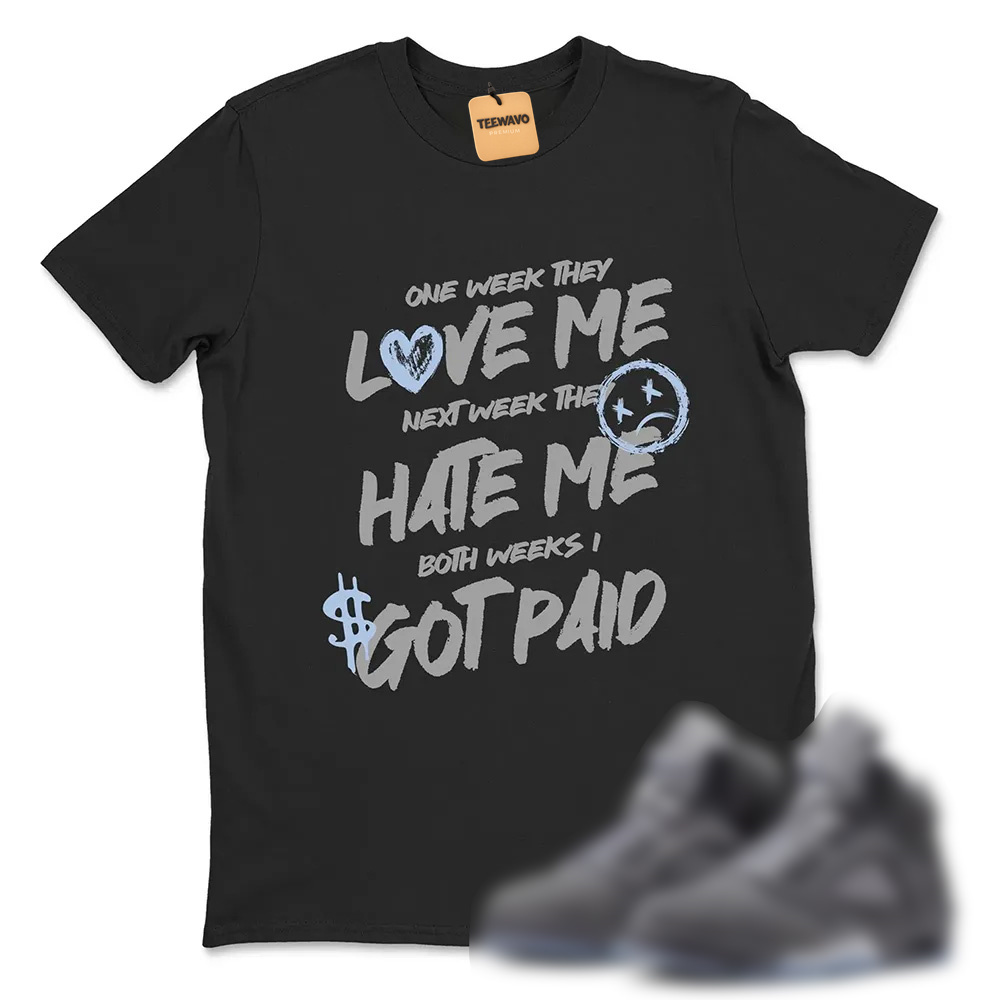 I Got Paid TEEWAVO Sneaker Tees - AJD 5 Wolf Grey