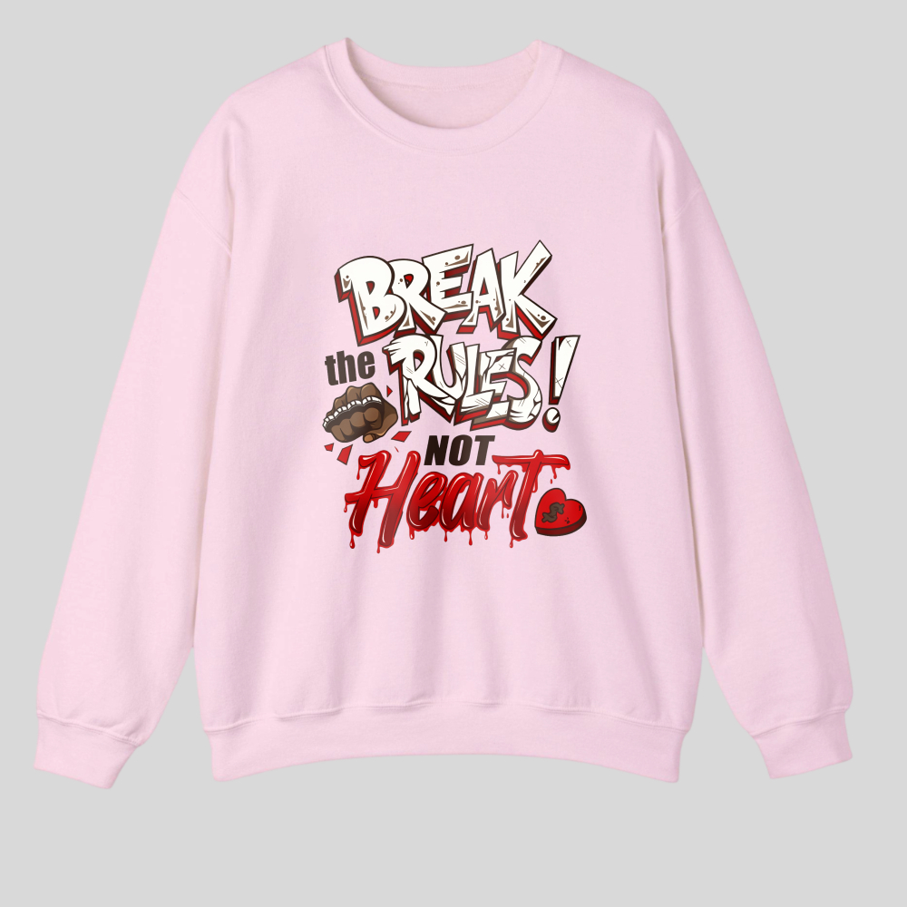 Break The Rules With Heart tshirt 100% cotton