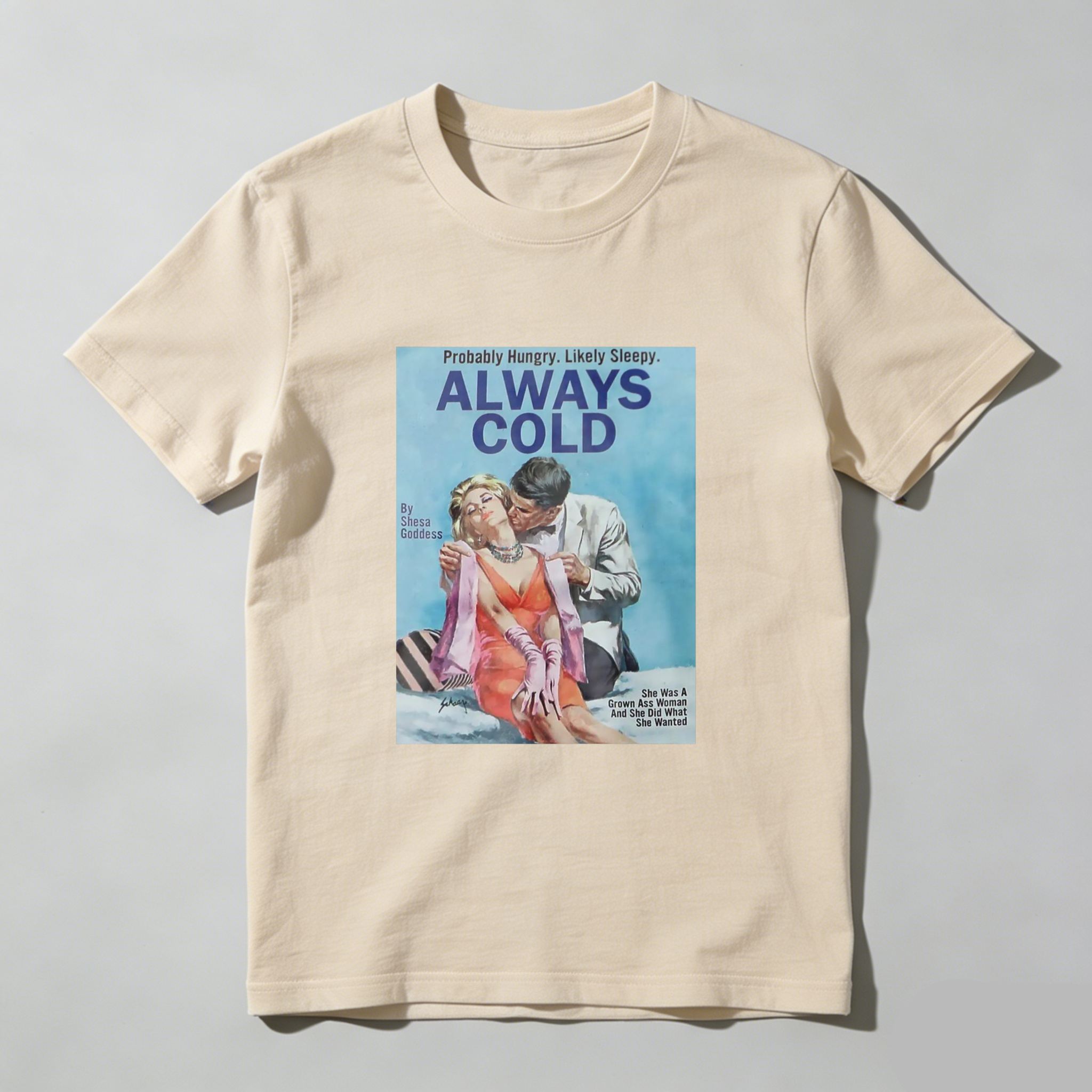 Always Cold Vintage Romance Cover Art tshirt 100% cotton