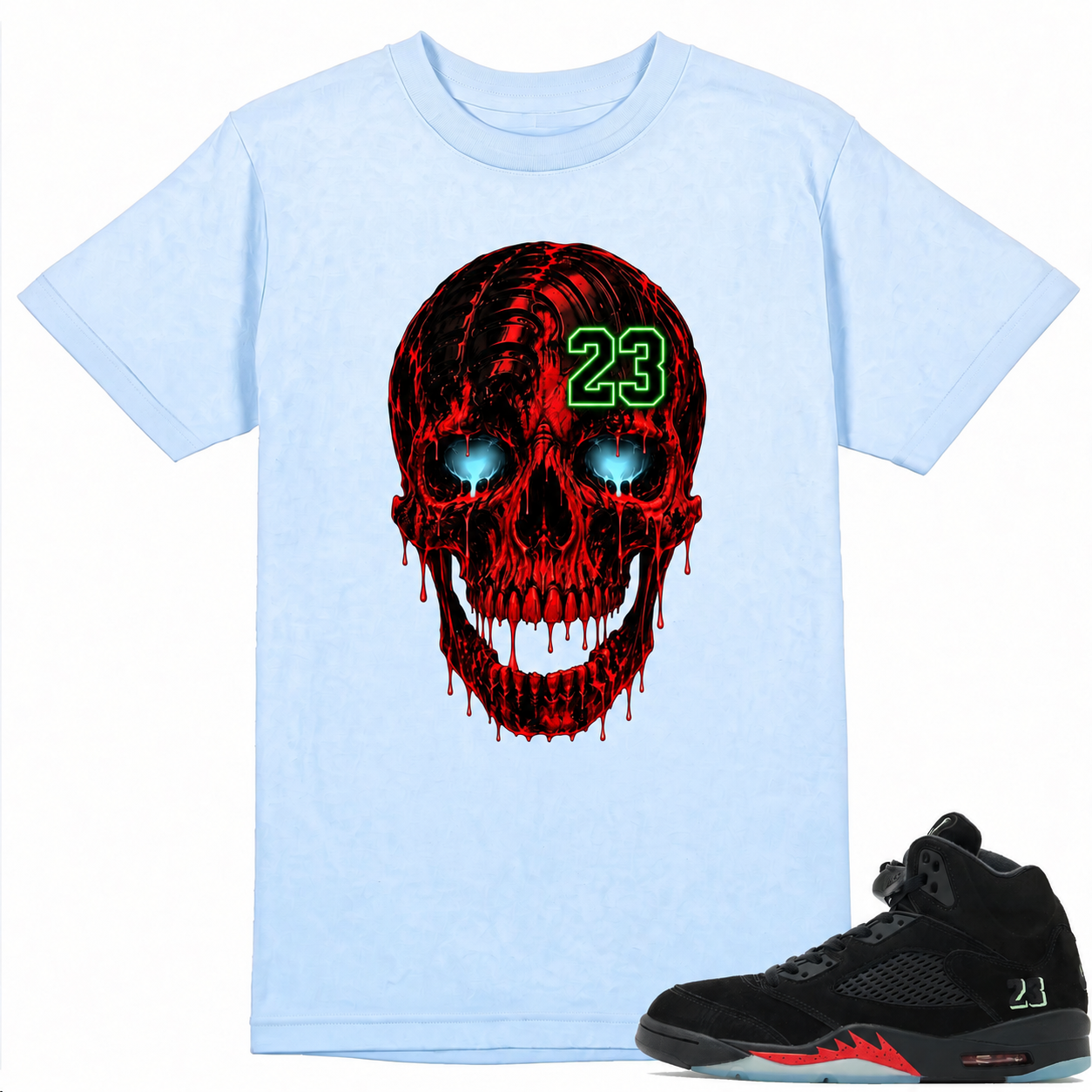 Skull Shirt to Match A.J 5 Halloween Sneaker