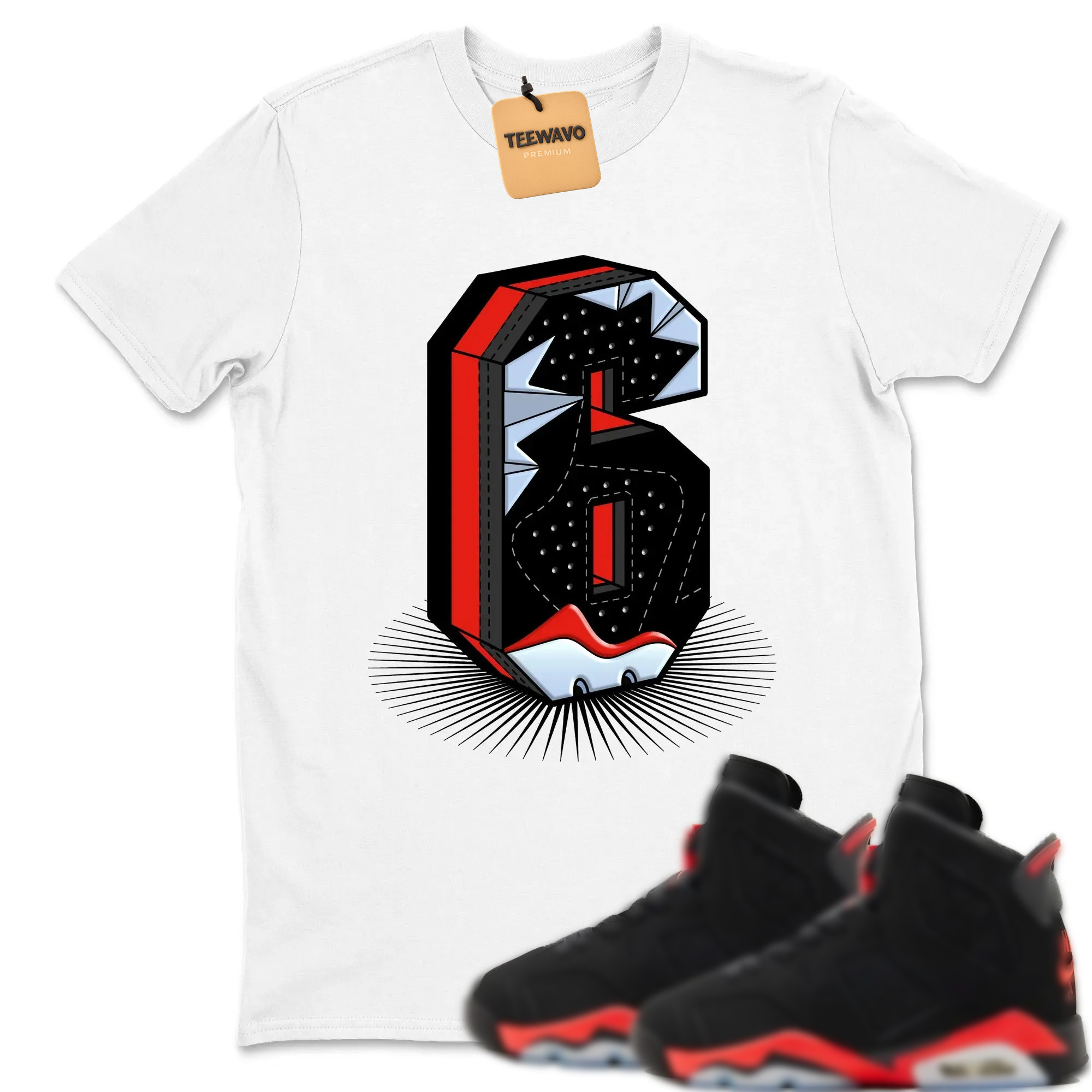Number Statue TEEWAVO Sneaker Tees - Alr Joarden 6 Reverse Infrared
