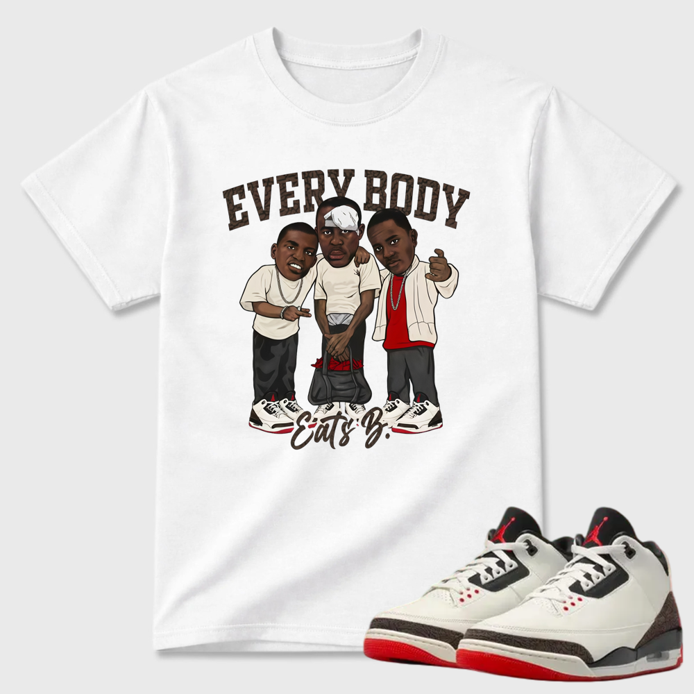 AJ3 World’s Best Dad Match Tee, Match EVERY BODY EATS B Shirt