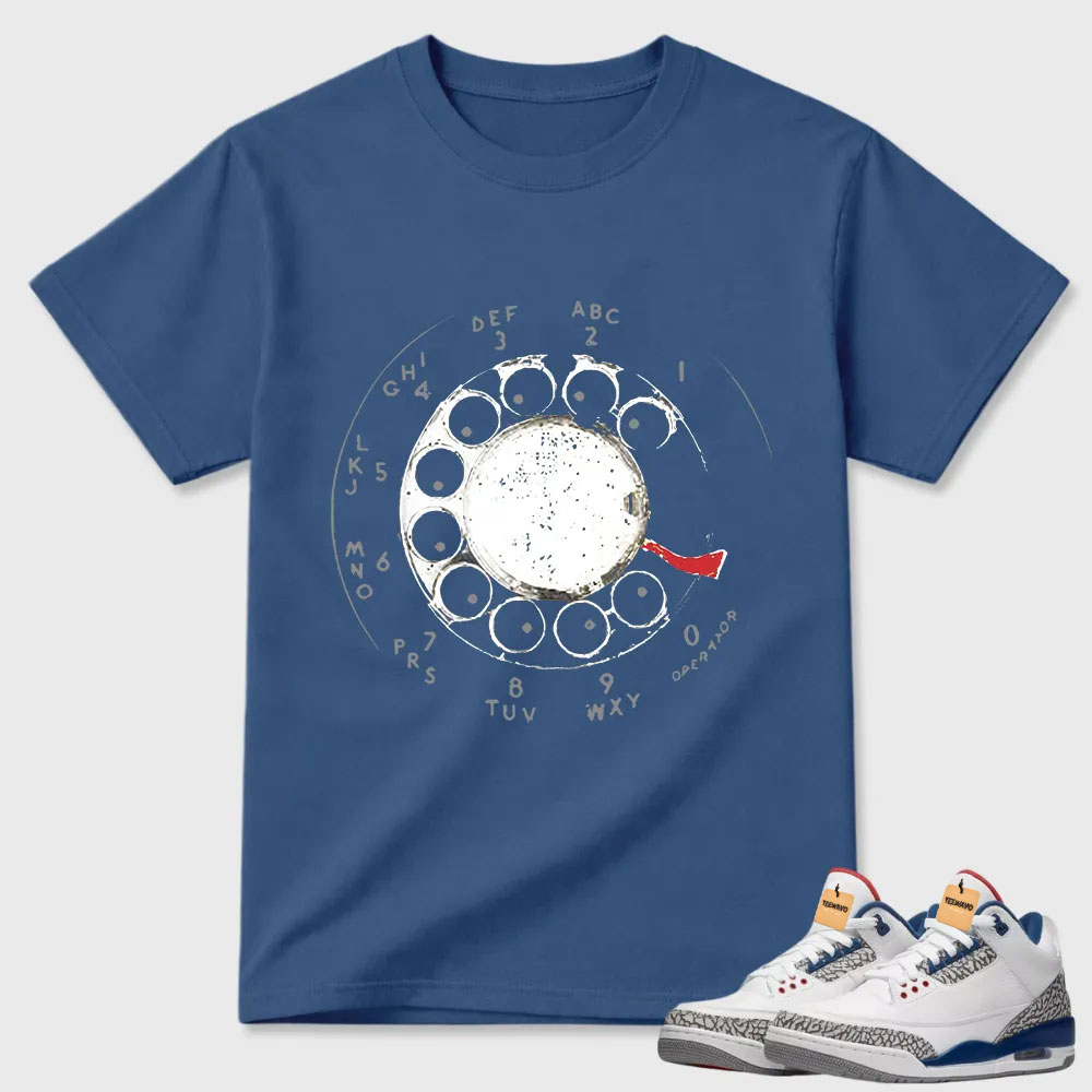 Rotary Phone Dial Air Retro 3 Minimal Tee